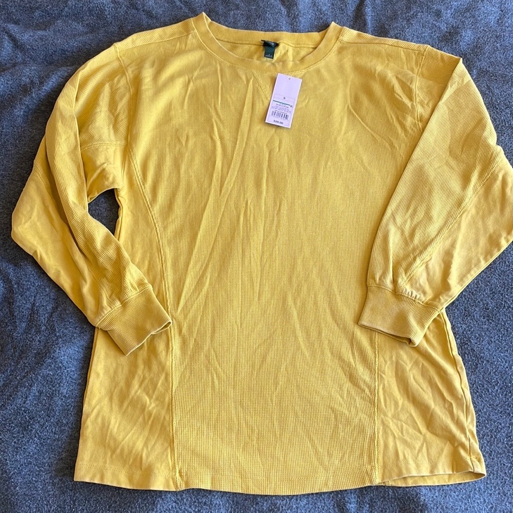Wild Fable Mustard Yellow Long Sleeve Thermal Knit Shirt
